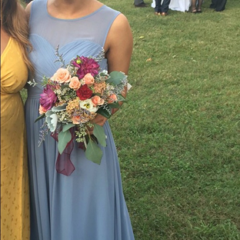 Azazie Gigi dusty blue dress